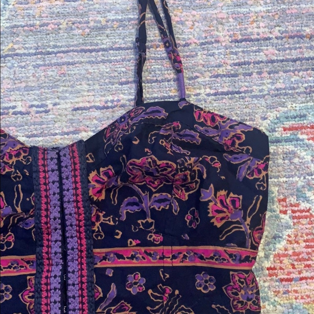 Patterned Purple Crop Top - Picture 2 of 4